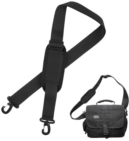 Adjustable Bag Shoulder Strap with Extra-Thick Fixed Cushion Padded and Dual Clasps Universal Replacement Straps for Laptop Camera Handbag Luggage Travel Sports Fitness Crossbody Bags Case Briefcase