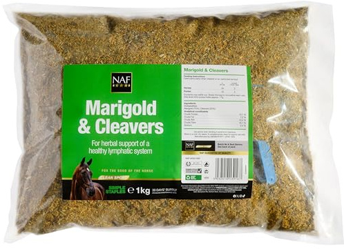 NAF Marigold & Cleavers, 1kg, Herbal Support for Equine Lymphatic System, 30 Days Supply