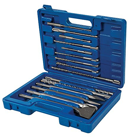 Silverline SDS Plus Masonry & Steel Drill Bit Set – 15 Piece for Concrete, Masonry & Metal Drilling (196570)