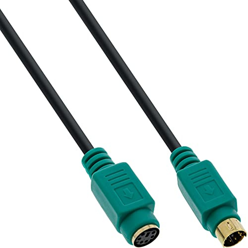 InLine 13343H PS/2 förlängning, kontakt/uttag, 3 m PC99, grön kontakt, premium