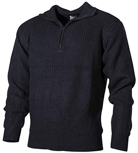 MFH Isländer Pullover, Troyer mit Reißverschluss, Blau, X-Large