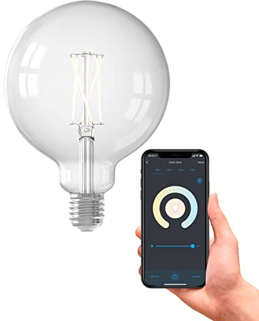 CALEX Smart Glühbirne E27, Mit App und Alexa Sprachsteuerung (7,5W), Wifi LED Leuchtmittel, Filament Dimmbar, Wlan Lampe Warmweiß