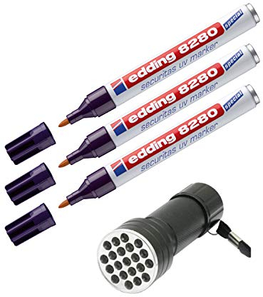 edding 8280 UV-Marker Rundspitze (3 Stück + 21 LED)
