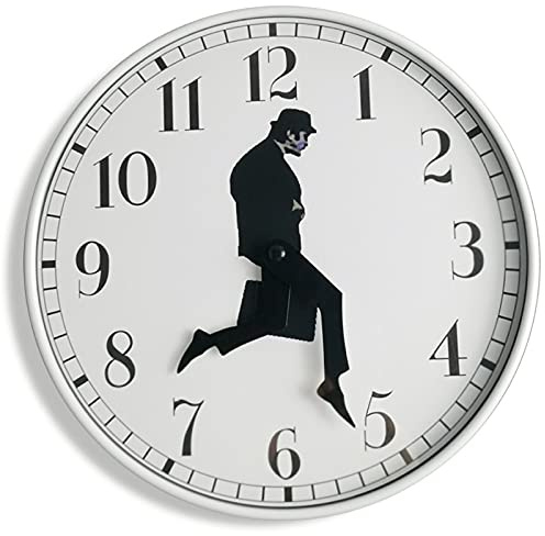 TANKRIN Ministry of Silly Walks Clock, Silly Walk Wall Clock, A Interesting Wall Clock for Living Room Decor, Bedroom, Kitchen, Novelty Home Decor Gifts (Whtie)