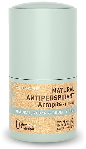 Axitrans Natürliches Deo Herren und Damen - Antitranspirant Deoroller - Langanhaltender Schweißschutz bis zu 7 Tage - Schutz gegen übermäßiges Schwitzen und Schweißgeruch - Aluminiumfrei, Vegan - 50ml