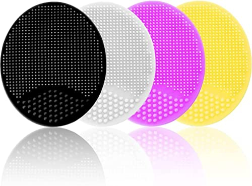 Baby-Wiegenkappenbürste, Baby-Badebürste, Silikon-Peeling-Bürste, Baby Essential für trockene Haut, Wiegenkappe und Ekzeme Klein - Schwarz&Weiß&Gelb&Lila)