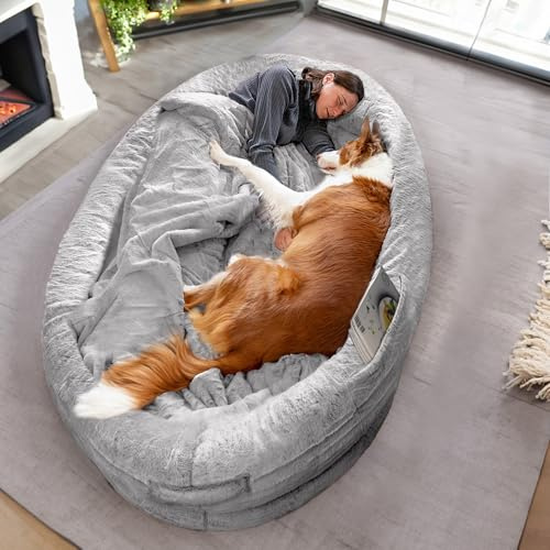 ODOXIA Cuccia Per Cani E Persone | Enorme Human Dog Bed Per Persone | Calda E Confortevole Bed | Cuccia Per Cani Per Person E Animali Domestici Di Taglia Umana Per Adulti | Rivestimento Rimovibile