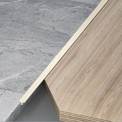 Raouoae Perfil De Transición De Aluminio Anodizado, 3 Piezas De 100cm, Riel Para Compensación De Bordes De Piso, Tiras Para Baldosas Y Laminados, Perfil Para Transición De Suelos Y Terminación(Kakaomi