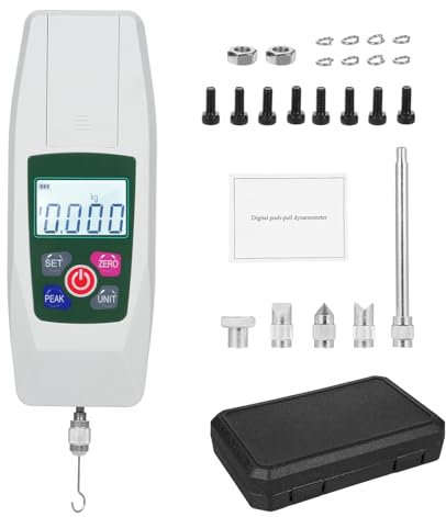Digital Force Gauge, Push Pull Gauge Portable Force Meter, Automatic Shutdown Push and Pull Meter Dynamometer Tension Pressure Tester (KF-50)
