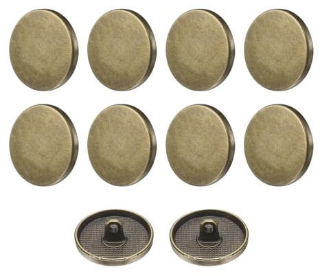 QUARKZMAN 10Pcs 32L Boutons Métal 20mm Bronze Boutons de Couture Ronds Boutons Mercerie En Alliage pour Vêtements et Travaux Manuels Costumes, Manteaux, Chemises, Pantalons Laine