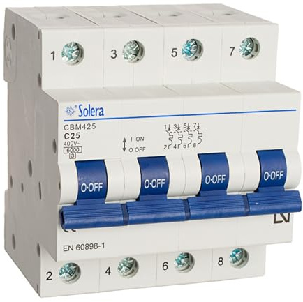 Solera® CBM425 Leitungsschutzschalter, C25, 4P, 4M, 6 kA, 25 A • 1 Stück