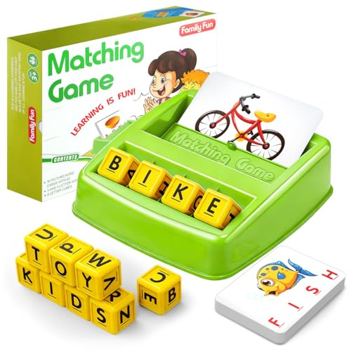 HahaGift Matching Letter Game for Kids - Educational Toys for 3 4 5 Year Olds Boys Girls, Spelling Learning Games for Toddler Toys Age 2-5, Preschool Birthday Gifts for 2 3 4 5 Year Old Boys Girls
