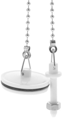 Ipetboom Bathtub Drain Plug with Metal Beaded Chain, Sink Stopper Rubber Plug with Pull Ring for Bathroom and Kitchen, Bath Tub Accessories Compatible with Standard Drains