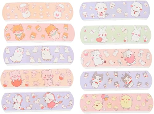 1 Box of Adhesive Bandages for Kids - Cartoon Animal Designs, Breathable Knuckle Stickers for Scrapes - 120 Count