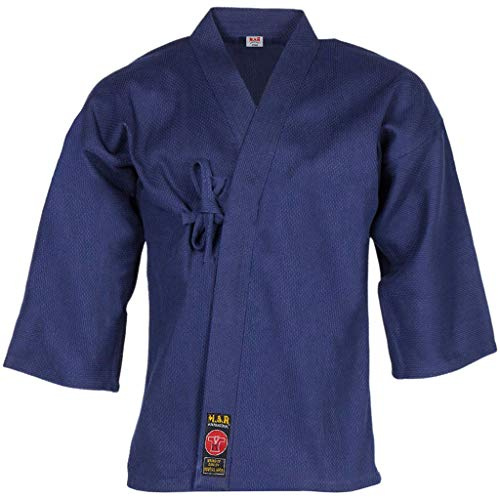 MAR | Traditional Kendo Gi Blue Hakama Jacket Japanese Style Kendo Jacket, Aikido Suit Iaido Jacket Martial Arts Uniform, Unisex Heavy-Weight Polycotton Fabric