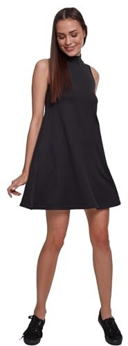 Urban Classics Ladies A-Line Turtleneck Dress Donna Miniabito Nero XXL 92% Poliestere, 8% elasthane