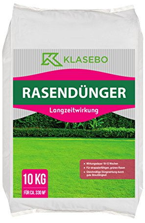 KLASEBO Engrais pour gazon de qualité supérieure (10 kg d'engrais longue durée 20+5+8 NPK)