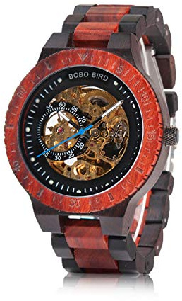 BOBO BIRD Mens Wooden Watches Luxury Mechanical Watch Lightweight Wood Band Timepieces for Men with Gift Box