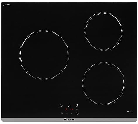 Brandt - BPI6360B - Plaque Induction - Table de Cuisson Encastrable - Noir - 3 Foyers - 5900W - Dimensions Encastrement : 56x49cm - Précision et Performances - Fabriqué en France