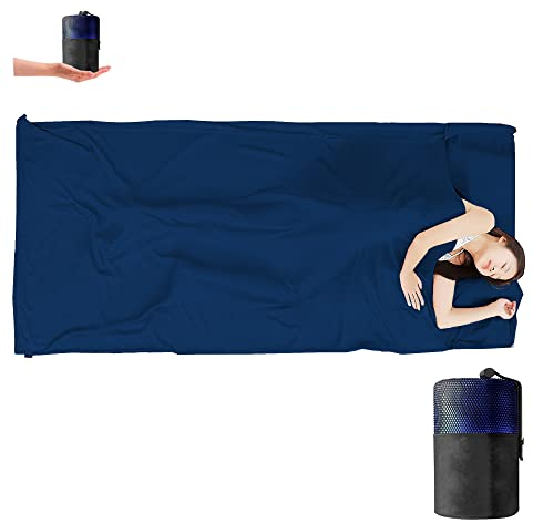 Hüttenschlafsack, Reiseschlafsack Warm, Reiseschlafsack Ultraleicht Warm, Atmungsaktiv und Hautfreundlich Schlafsack für Hostels, Campen und Wandern