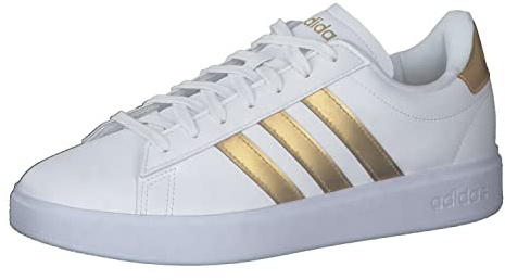 adidas Grand Court 2.0, Baskets pour Femme, FTWR White FTWR White Matte Gold, 36 2/3 EU