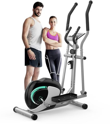 Dripex Elliptical Cross Trainer For Home, Magnetic Elliptical Machines Fitness w/ 16 Level Resistance, 6KG Flywheel, Pulse Sensor, LCD Monitor, Device Holder