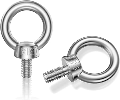 MOGADEE® Ringschraube M6, 10 Stück 304 Edelstahl Augenbolzen, Ring Augenbolzen Runde Ringbolzen, Außengewinde Ringschraube for Befestigen Sie Hängende Ornamente, Blumentöpfe, Schaukelständer