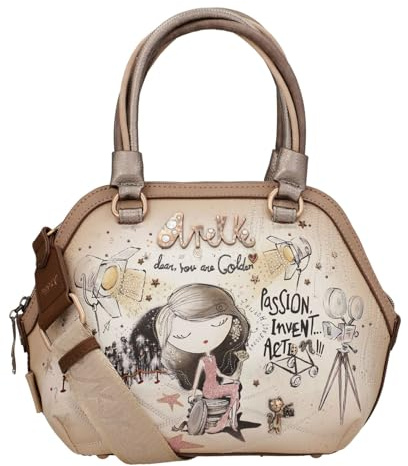 Anekke - Bolso para Mujer - Bolso Tipo Bowling de Poliester para Mujer - Asa Corta, Bandolera y Cierre de Cremallera - 3 Compartimentos - Accesorios y Complementos Mujer - Medidas 32x22x10 cm