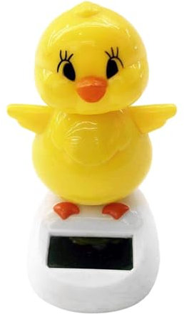 Genikeer Solar Powered Dancing Chick, Solar Bobblehead Dancing Chick, Cartoon Chick Ornaments Figures Bobble Head, Solar Dancing Figurines Toys Ornament For Home Car Dashboard Decoration