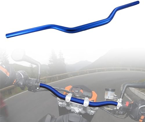 Guidon de moto universel pour toutes les motos avec pince de serrage 28 mm Bleu