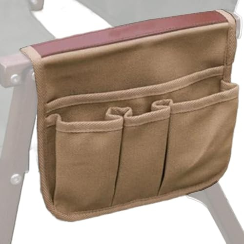 Duroecsain Organizador de reposabrazos para sillas de camping, organizador de reposabrazos para sillas de playa, bolsillo lateral de gran capacidad para silla de ruedas, bolsas de almacenamiento de