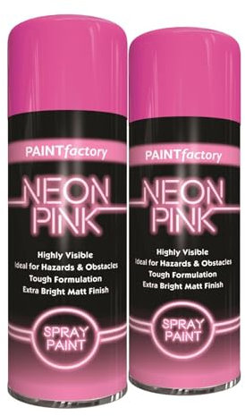 RAPIDE PF Spray Paint Neon Pink 400ML - Highly Visible Extra-Bright Matte Finish | Superior Coverage & Adhesion | Paint Factory Spray Paint | Ideal for Marking, Hazards & Craft Projects (2)