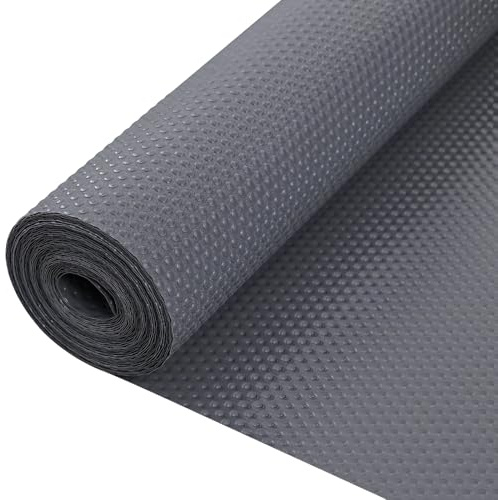 Zindoo Tapis Fond de Tiroir Antiderapant Gris Oscuro Protection Tiroir Cuisine EVA Non-adhésif La Découpe Personnalisable Antibacterien Étanches pour Tiroir Frigo Placard 30x150CM x 3 Rouleaux