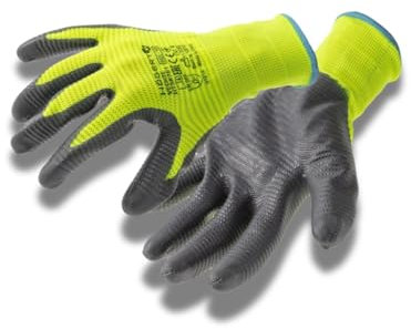 Högert Technik VECHTE Gants avec revêtement en nitrile, gants ondulés verts/c.gris, taille 7-11, résistants à l'abrasion, idéaux pour les travaux de montage et d'entretien précis