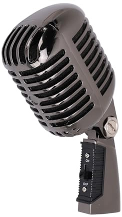 Vintage Dynamisk Sångmikrofon, Klassisk Stil Retro Dynamisk Sångmikrofon med Kardioidpolärt Mönster, Idealisk för Liveframträdande, Studioinspelning