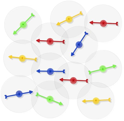 Gosknor Lot de 12 Toupies de Jeu, Plateau de Jeu en Acrylique Vierge avec Flèches Rotatives Toupies de Jeu à Flèches Effaçables Toupies Transparentes pour Activités en Classe (Ronde, Flèche Colorée)
