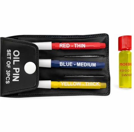 Harts Kit de lubricación de reloj, 3 pines de aceite de punta fina media y gruesa y una herramienta de servicio de reparación Moebius 8000 Swiss Watch Oil de 1 ml, Multicolor.