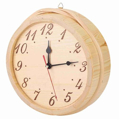 Horloge de Sauna, Horloge en Bois Horloge en Bois Sauna Numéro d'Horloge Type de Sauna Décoration Ornement Grande Horloge Décorative pour Chambre de Sauna, Salon, Accessoire de Chambre à Coucher
