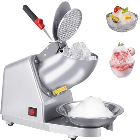 Zephviora Macchina elettrica per tritare Il Ghiaccio, 85 kg/h, tritaghiaccio in Acciaio Inossidabile con 2 Lame, 380 W, 2200 Giri/min, Macchina per tritare Il Ghiaccio per la Preparazione di frullati