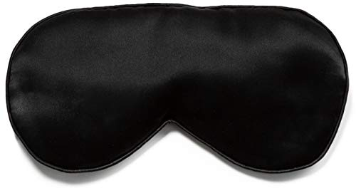 Fishers Finery 25 Momme Pure Mulberry Silk Sleep Eye Mask with Adjustable Strap (Black)