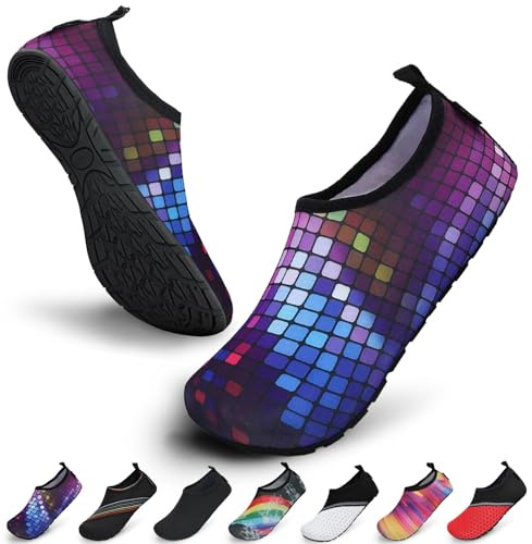 SAGUARO Unisex badskor, simskor, vattensportskor, snabbtorkande halkfria, lätta, storlek 36–47, 42/43 EU
