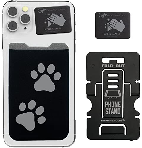 The Gecko Adhesive Card Wallet for Cell Phones, Ultra Slim & Custom Design (hund – stor)