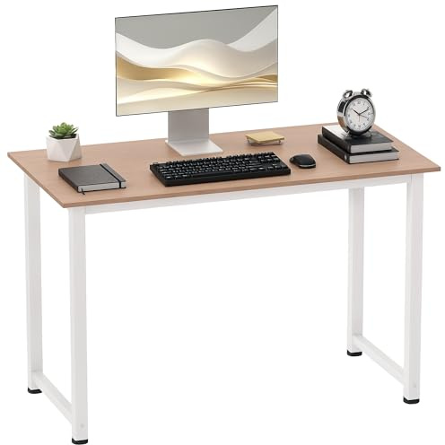 HOMCOM Table d'ordinateur Multifonction 120L x 60l x 76H cm Chêne et Blanc