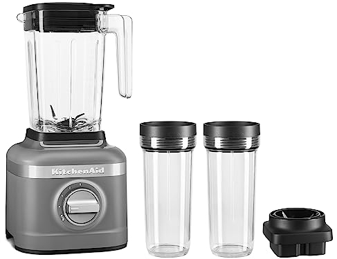 KitchenAid K150 3 Speed Ice Crushing Blender with 2 Personal Blender Jars - KSB1332Y - Matte Charcoal Grey, Dark Grey, 48 oz