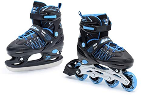 SMJ sport Kinder 2IN1 Inlineskates Schlittschuhe Verstellbar Inliner ABEC7 Jack