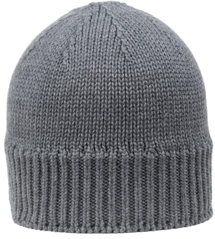 GIESSWEIN Keps goswand – unisex stickad mössa för kvinnor och män, Merino ullmössa, varm vintermössa av merinoull, sportmössa fodrad med fleece, kol melé, En Storlek