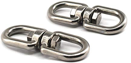 304 stainless steel double ended M8 swivel shackle eye hook 8-shaped ring connector perfect for hanging&rotating pack of 2 pcs