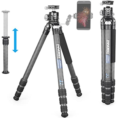 INNOREL KT284C kolfiber stativ kompakt resestativ för DSLR-kamera robust hållare för 29 mm rör med låg gravitation panorama kulhuvud mittpelare