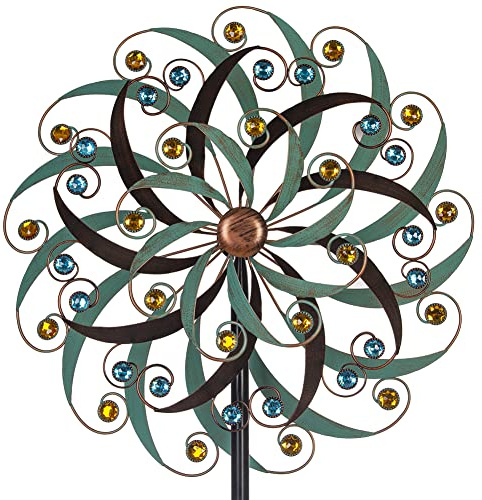 Stargarden Molinillos de viento de metal grandes para exteriores, esculturas de viento de metal para patio, decoración de jardín (20 x 80 pulgadas)