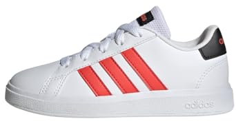 Adidas Unisex Kinder Grand Court Lifestyle Tennis Lace-Up Shoes, Cloud White/Bright Red/Core Black, 28 EU